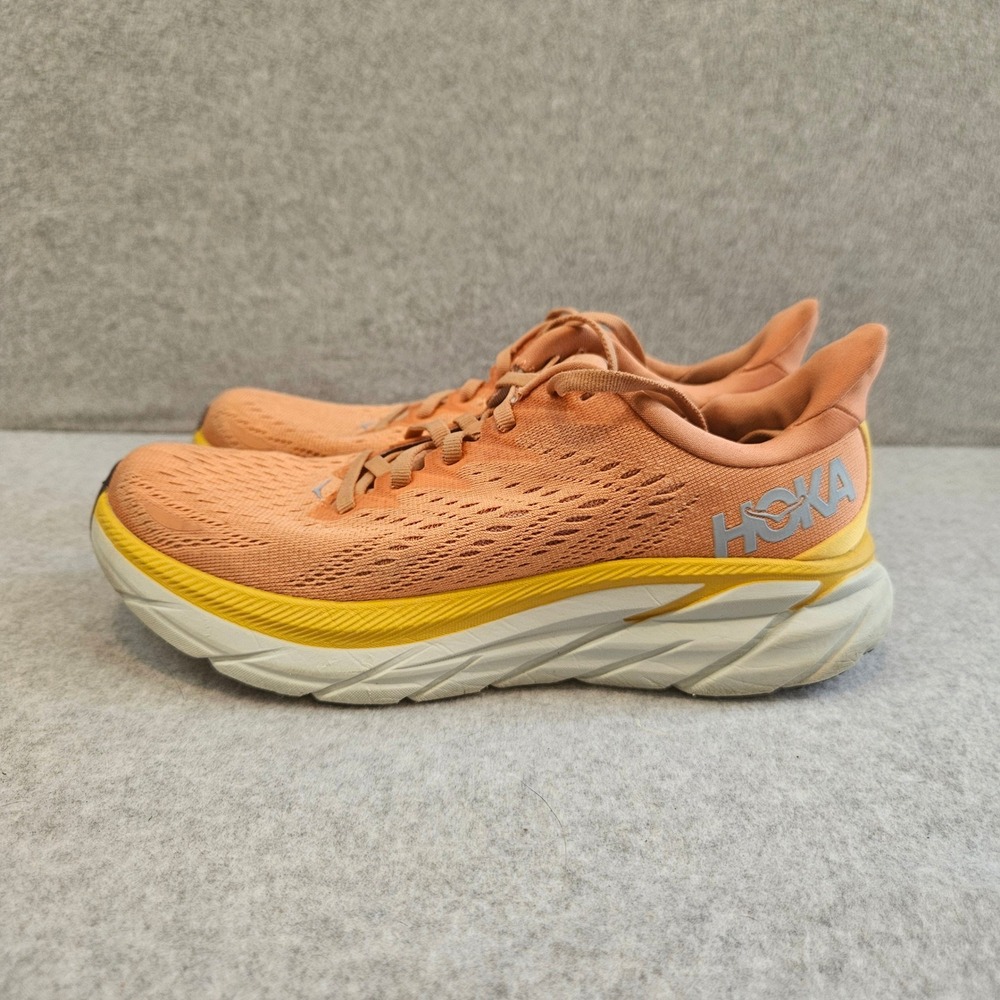 HOKA ONE ONE CLIFTON 8 | Womens Running Shoes 6.5 Orange Yellow neon athleisure
